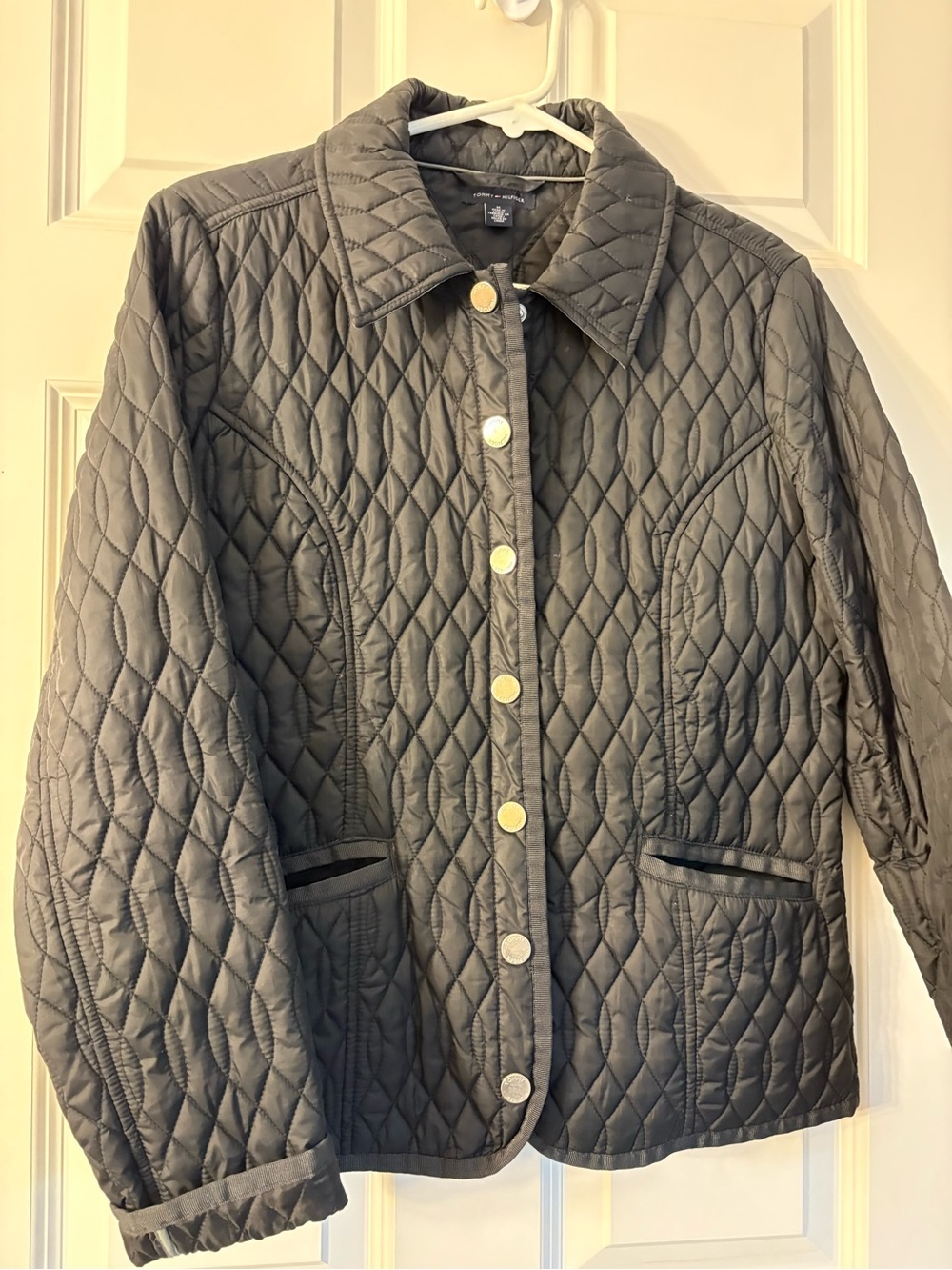 Tommy Hilfiger Quilted Button-Front Jacket in Dark Gray